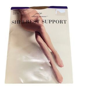 East 5th sheer caress control top panty hose size average